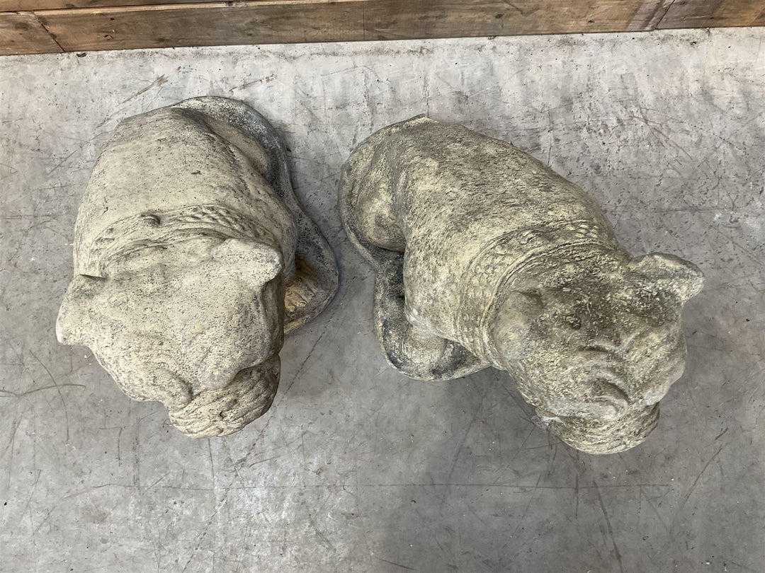 Pair of cast stone British Bulldogs