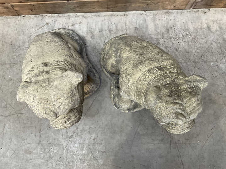 Pair of cast stone British Bulldogs