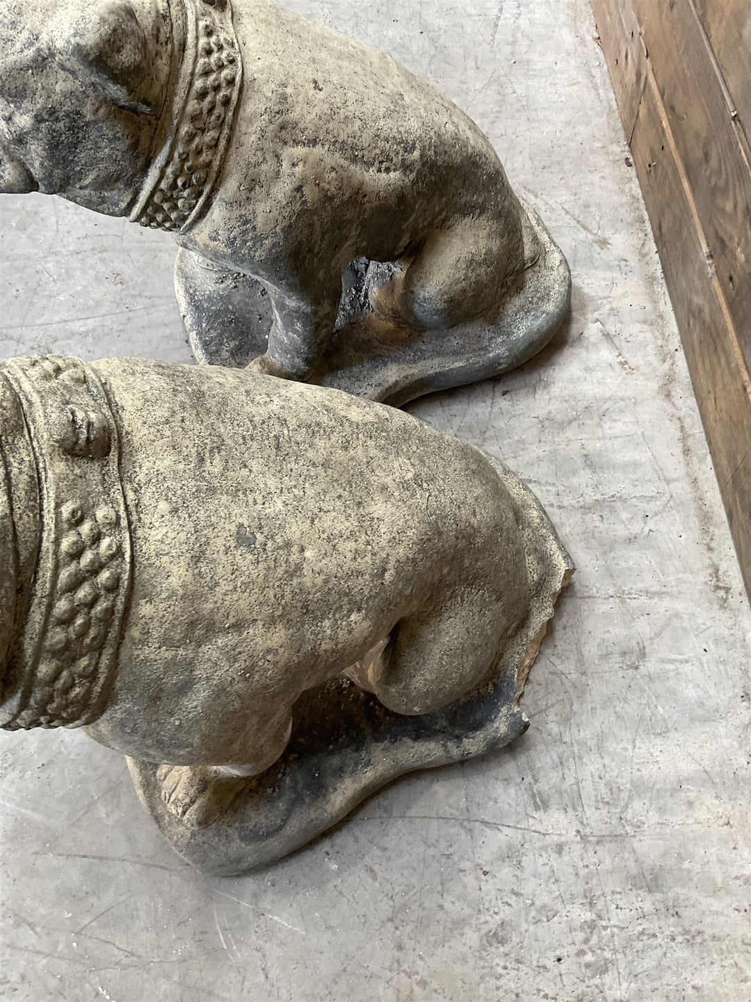Pair of cast stone British Bulldogs