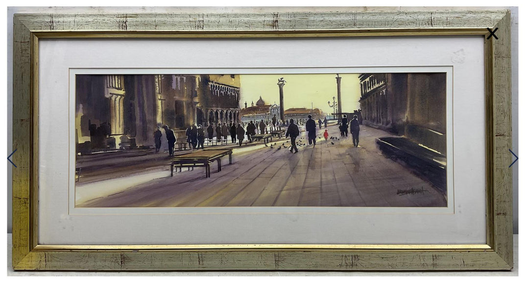 Winter light in St Marks Square original water colour 1949