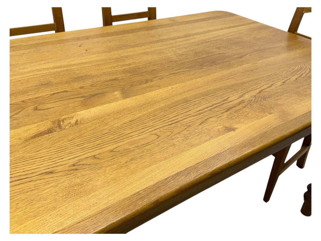 Light Oak farmhouse dining table & chairs