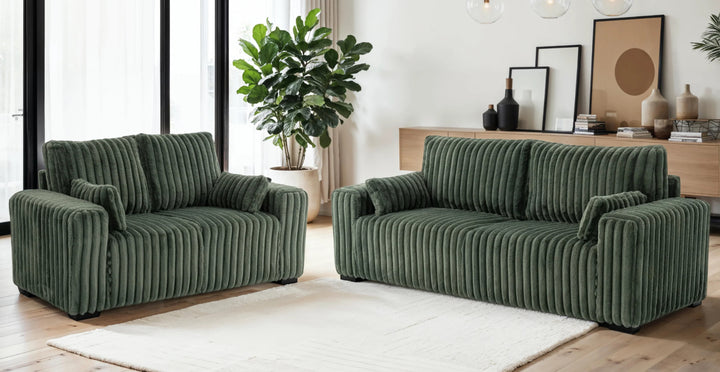 Jumbo cord 3 + 2 seater sofa set