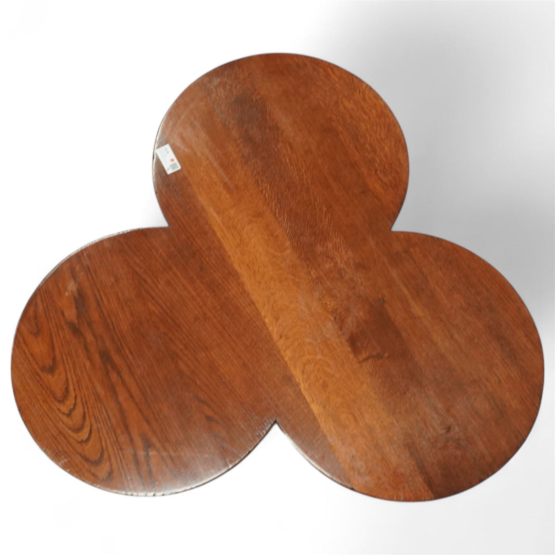 Oak trefoil shaped coffee table