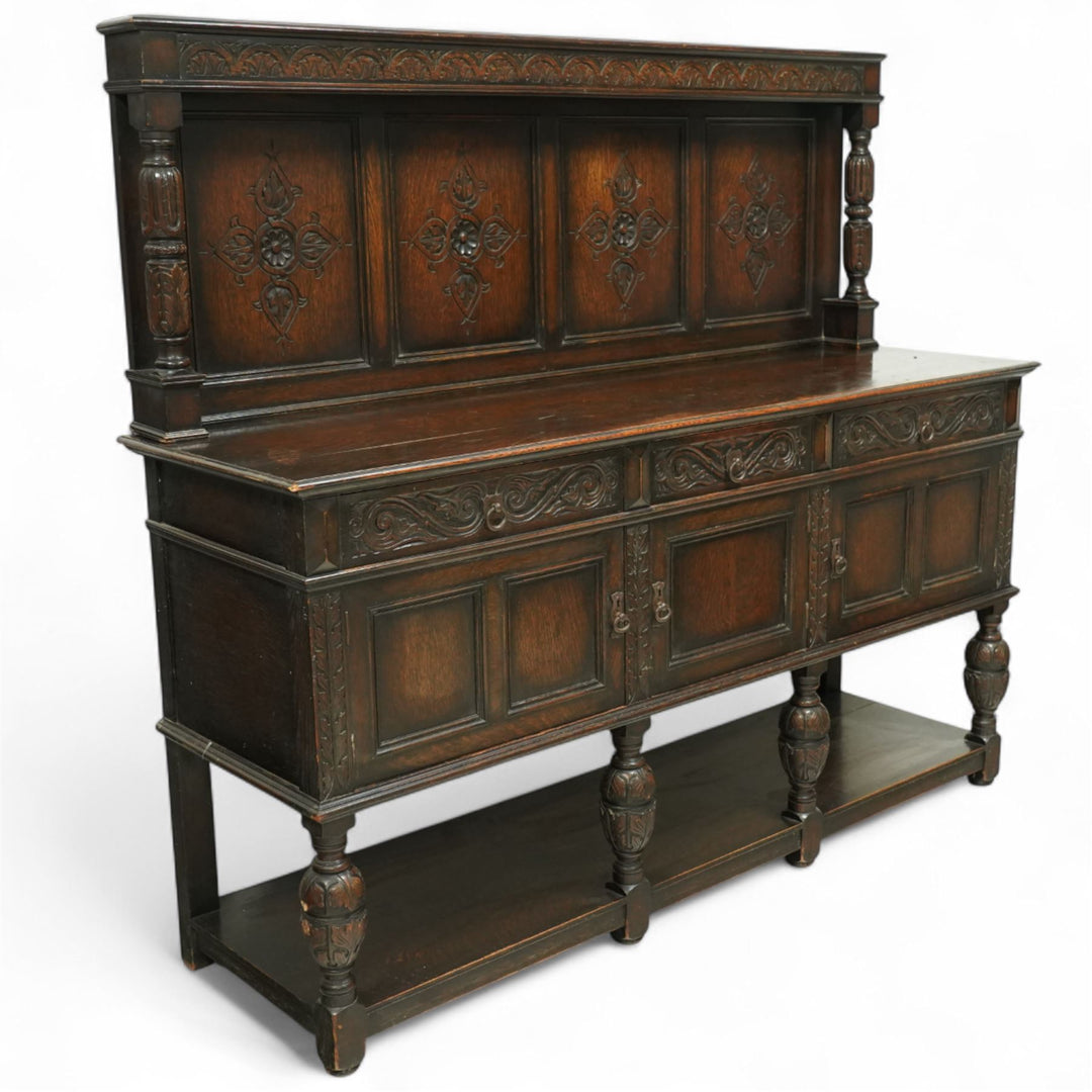Jacobean style oak sideboard