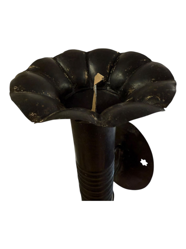 Pair of large wall mounted candlesticks, in the form of torches,