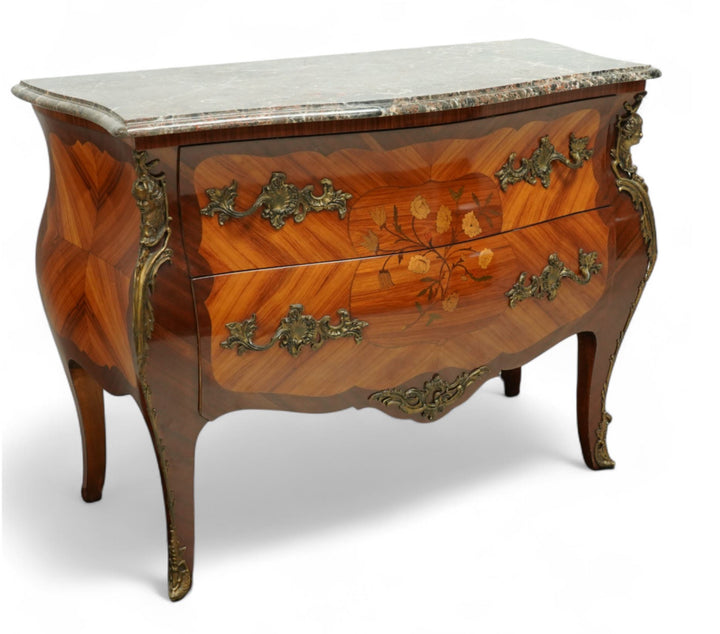 French Louis XV revival bombe cabinet