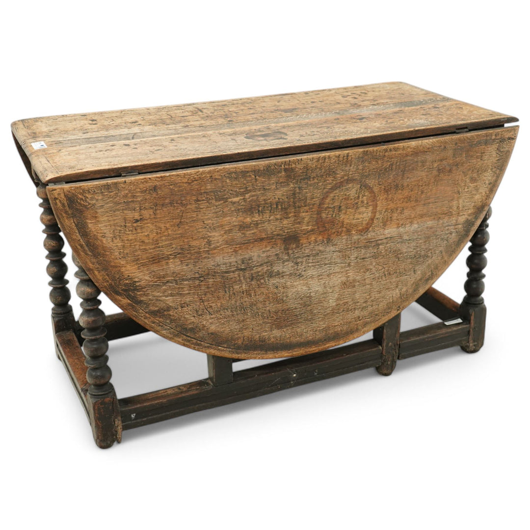 17th Century oak drop leaf dining table