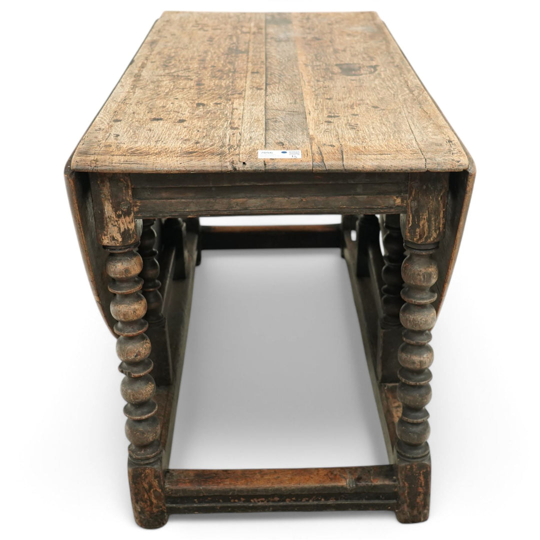 17th Century oak drop leaf dining table