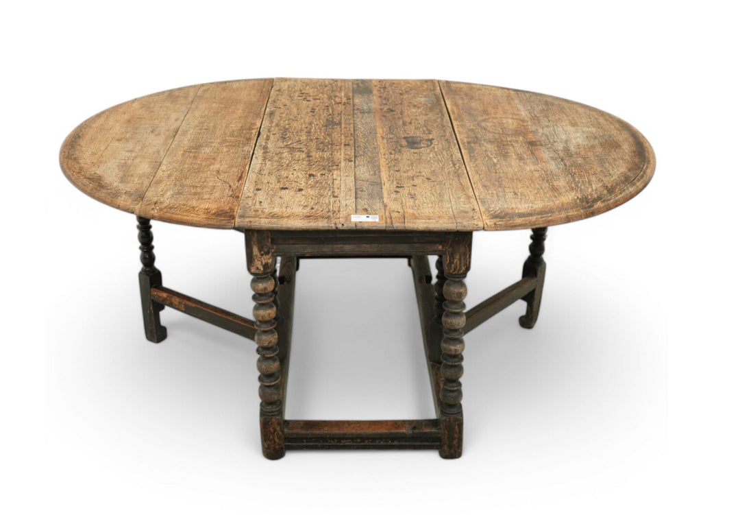 17th Century oak drop leaf dining table