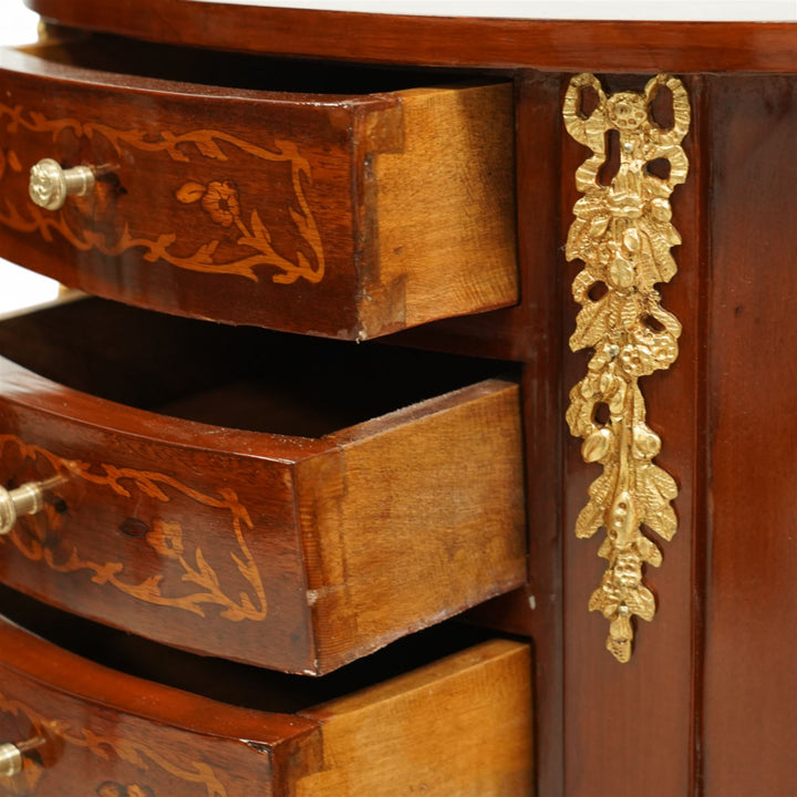 Pair of Louis XV1 style marquetry tables