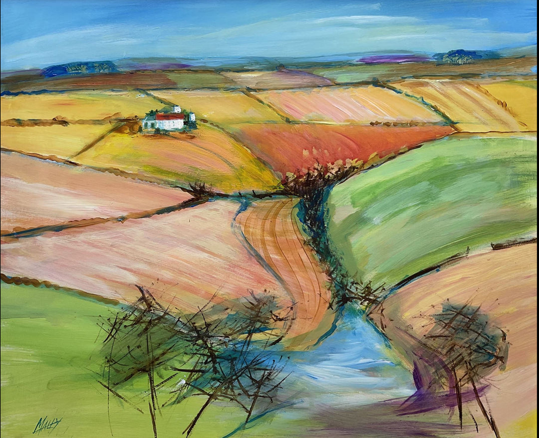 Wolds Farm original watercolour by Jan Jones