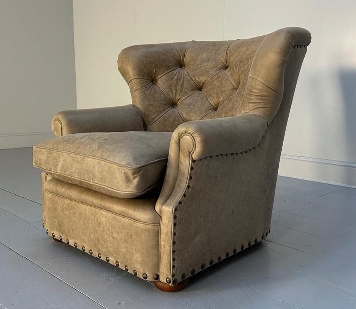 Pair of Ralph Lauren “Writers” Armchairs and Ottomans