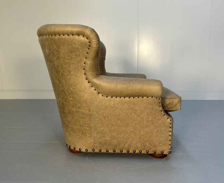 Pair of Ralph Lauren “Writers” Armchairs and Ottomans