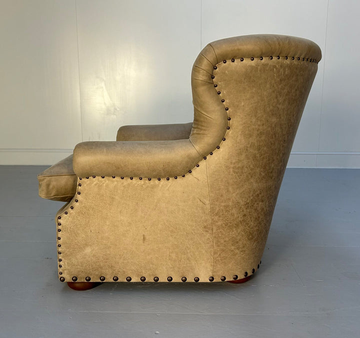 Pair of Ralph Lauren “Writers” Armchairs and Ottomans