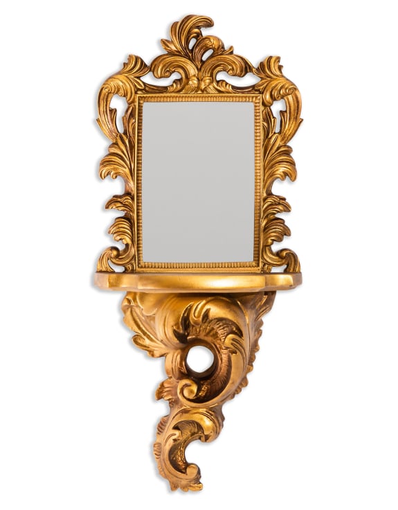 Antique gold ornate baroque wall mirror