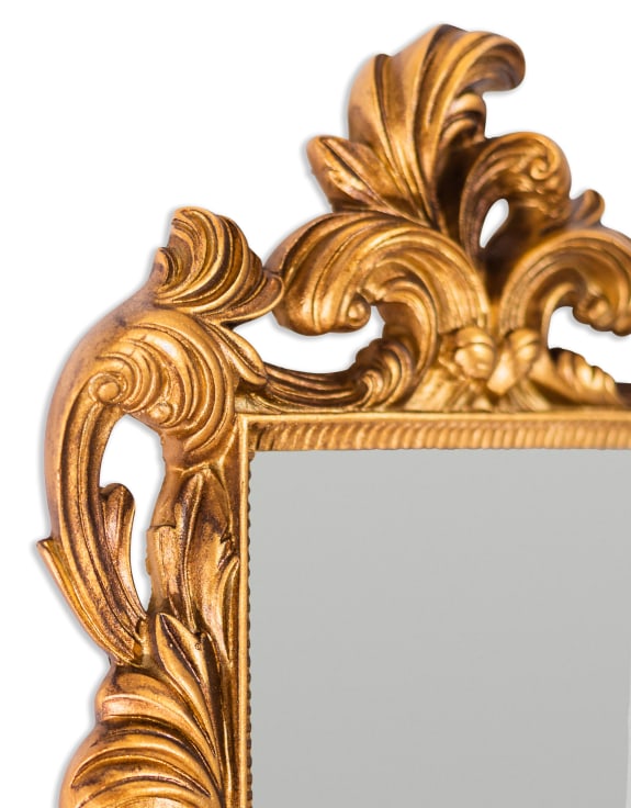 Antique gold ornate baroque wall mirror
