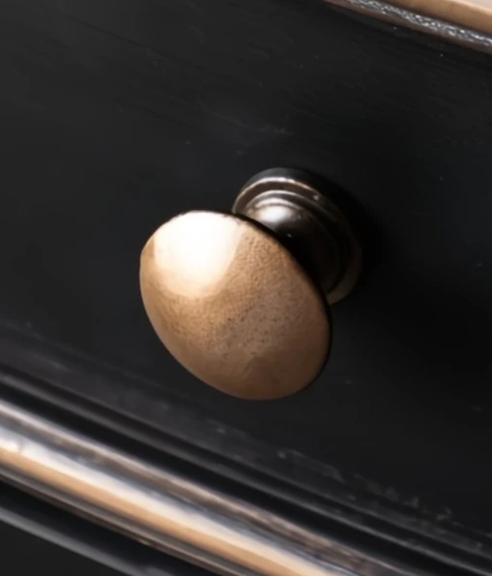 Antique Style Curved Black Metal Cabinet