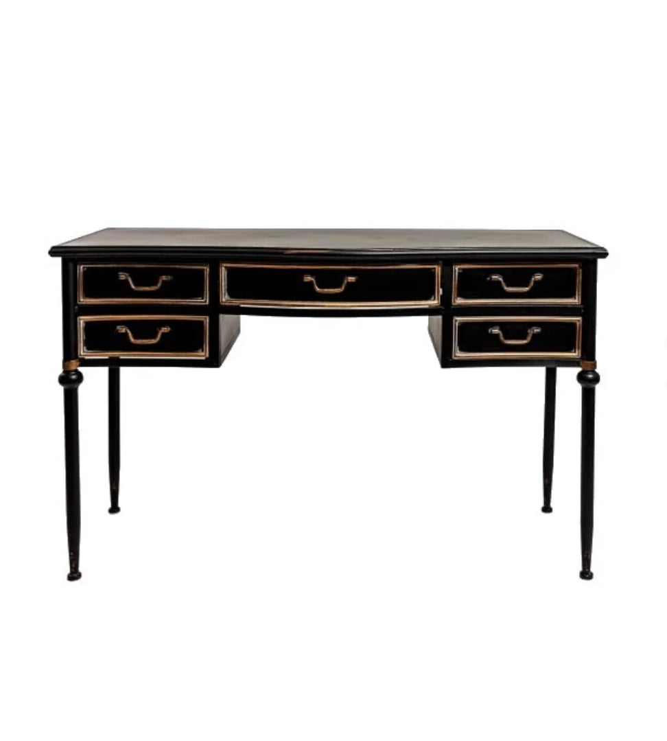 Antique Style Black Console Table with Drawers