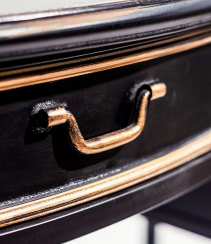 Antique Style Black Console Table with Drawers