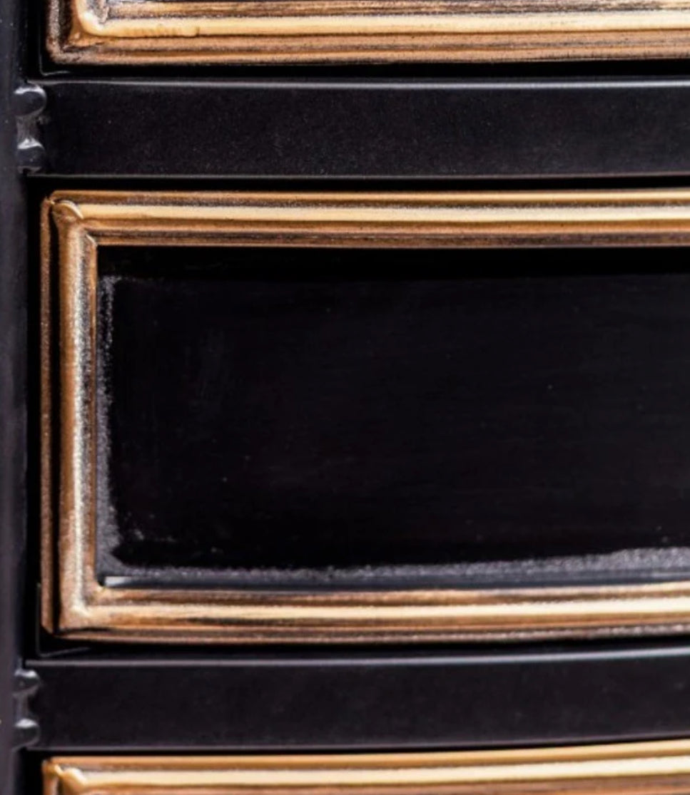 Antique Style Black Console Table with Drawers