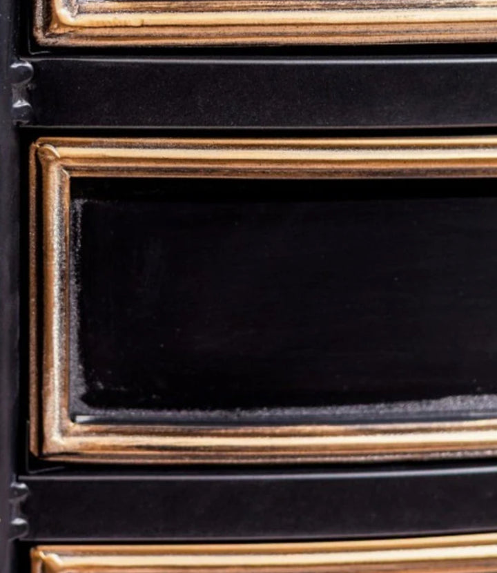 Antique Style Black Console Table with Drawers