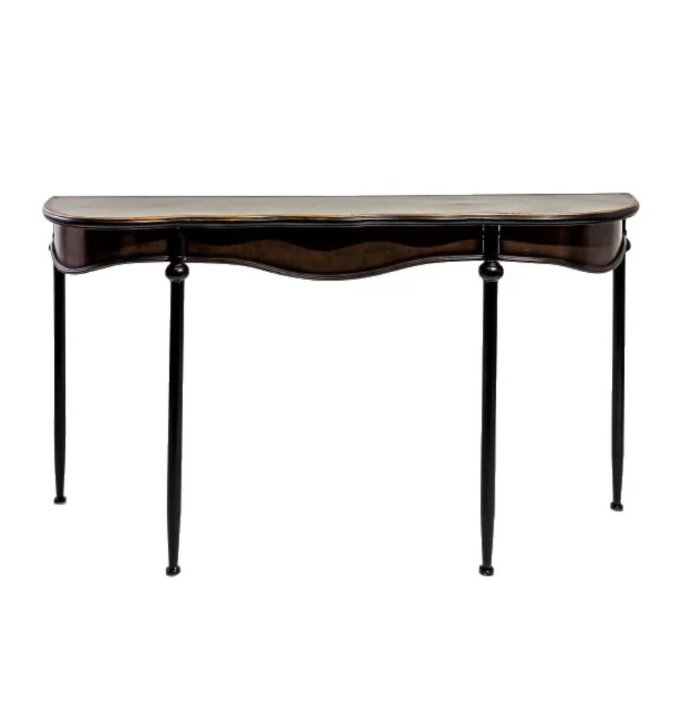 Antique Style Curved Black Console Table