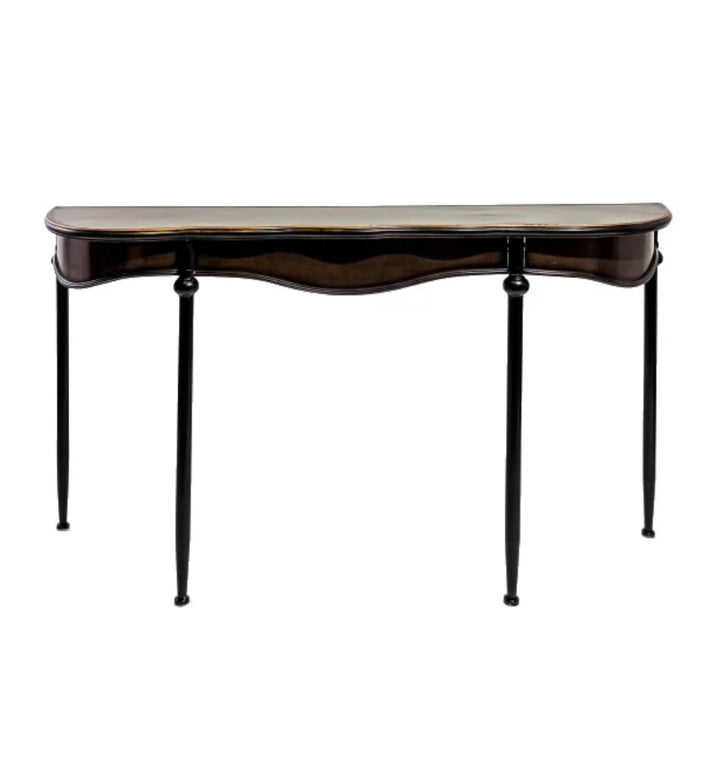 Antique Style Curved Black Console Table