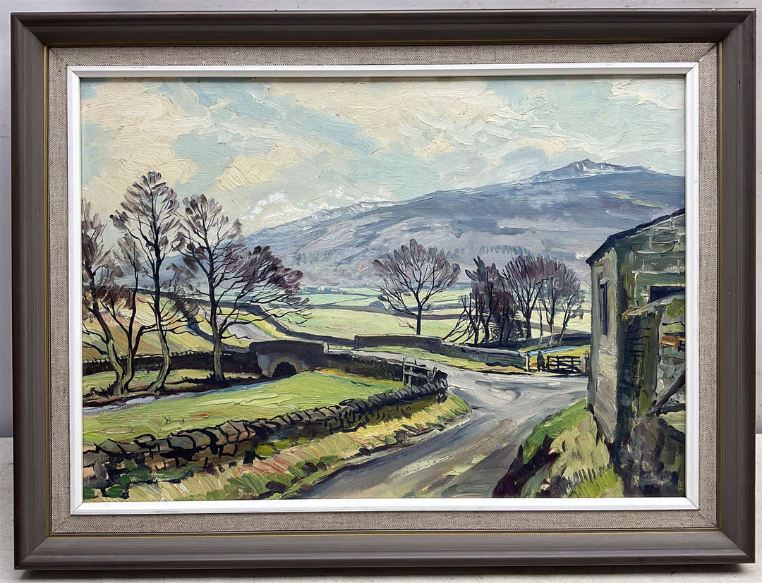Walter Cecil Horsnell (British 1911-1997): 'The First Snow on Simons Seat - Wharfedale', oil on board, titled and signed