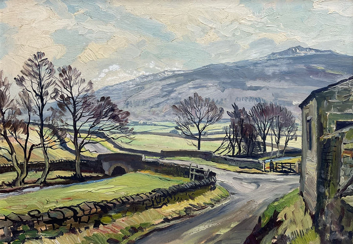 Walter Cecil Horsnell (British 1911-1997): 'The First Snow on Simons Seat - Wharfedale', oil on board, titled and signed