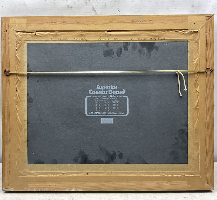 William B Dealtry (British 1915-2007): 'Flooded River - River Dove at Home Bridge', oil on canvas board signed