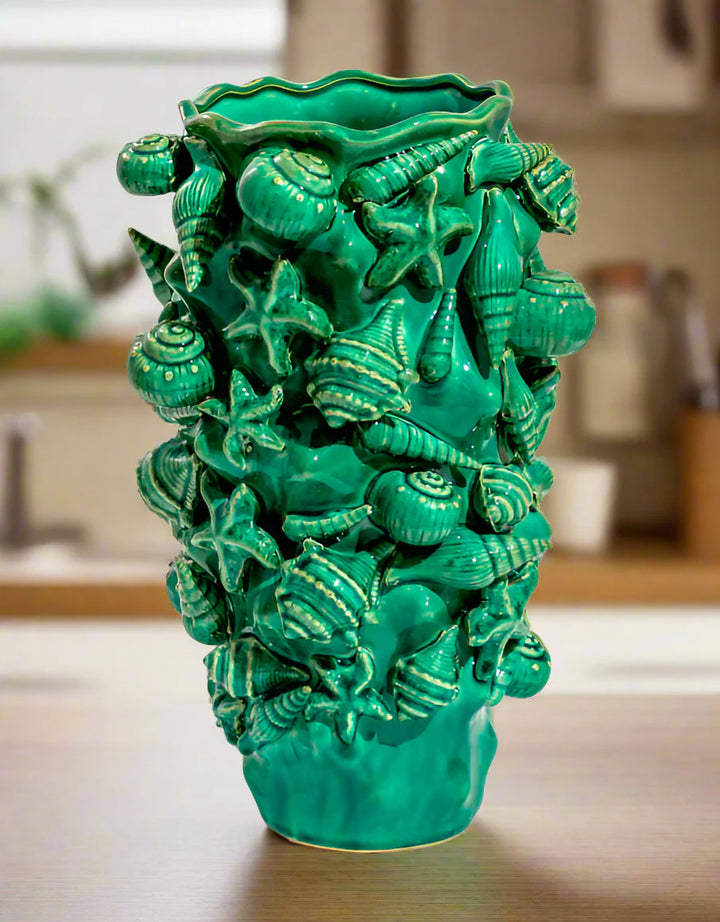 Large Crackle Seashell Vase