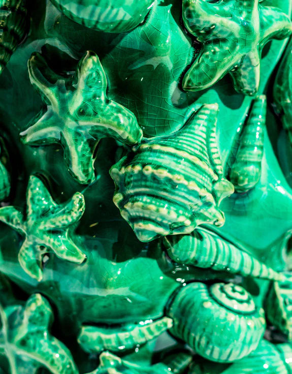 Large Crackle Seashell Vase