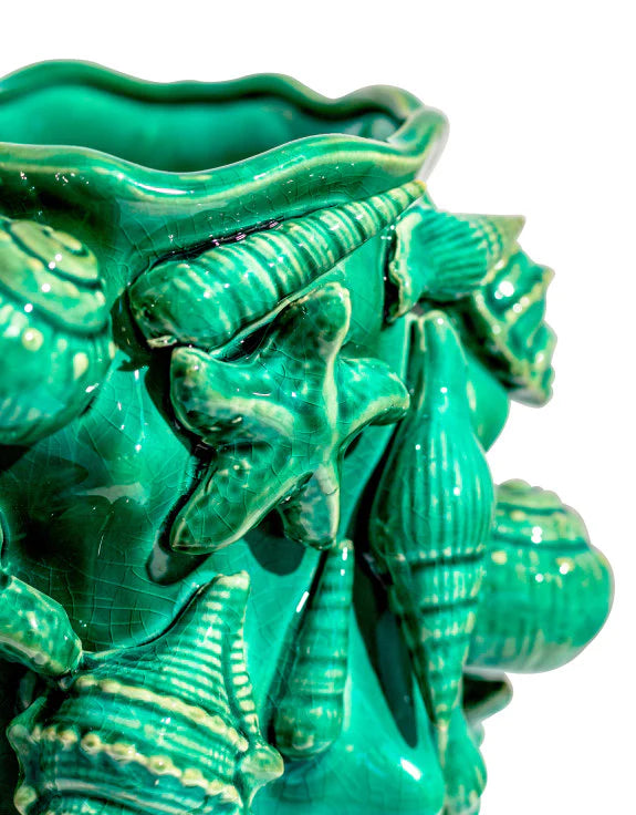 Large Crackle Seashell Vase