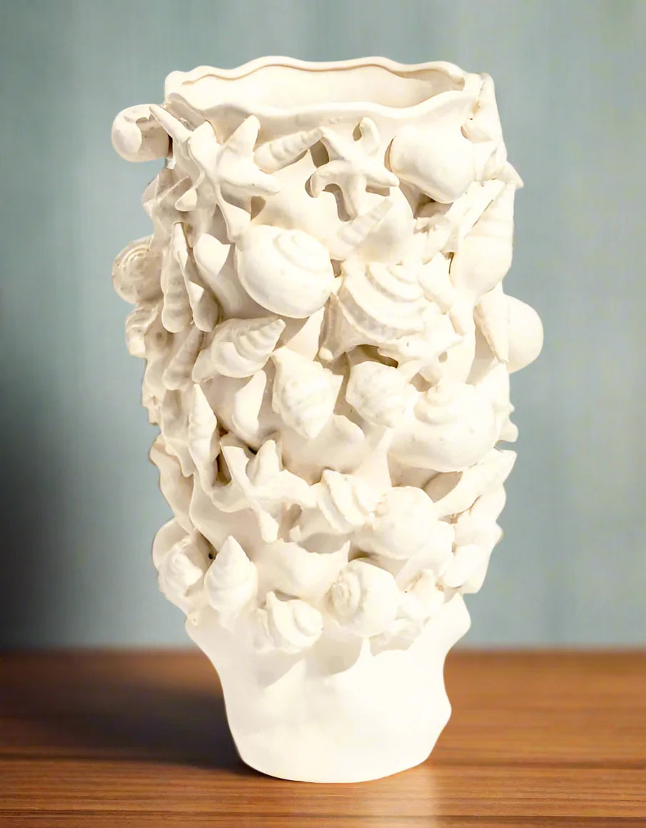 Large seashell vase