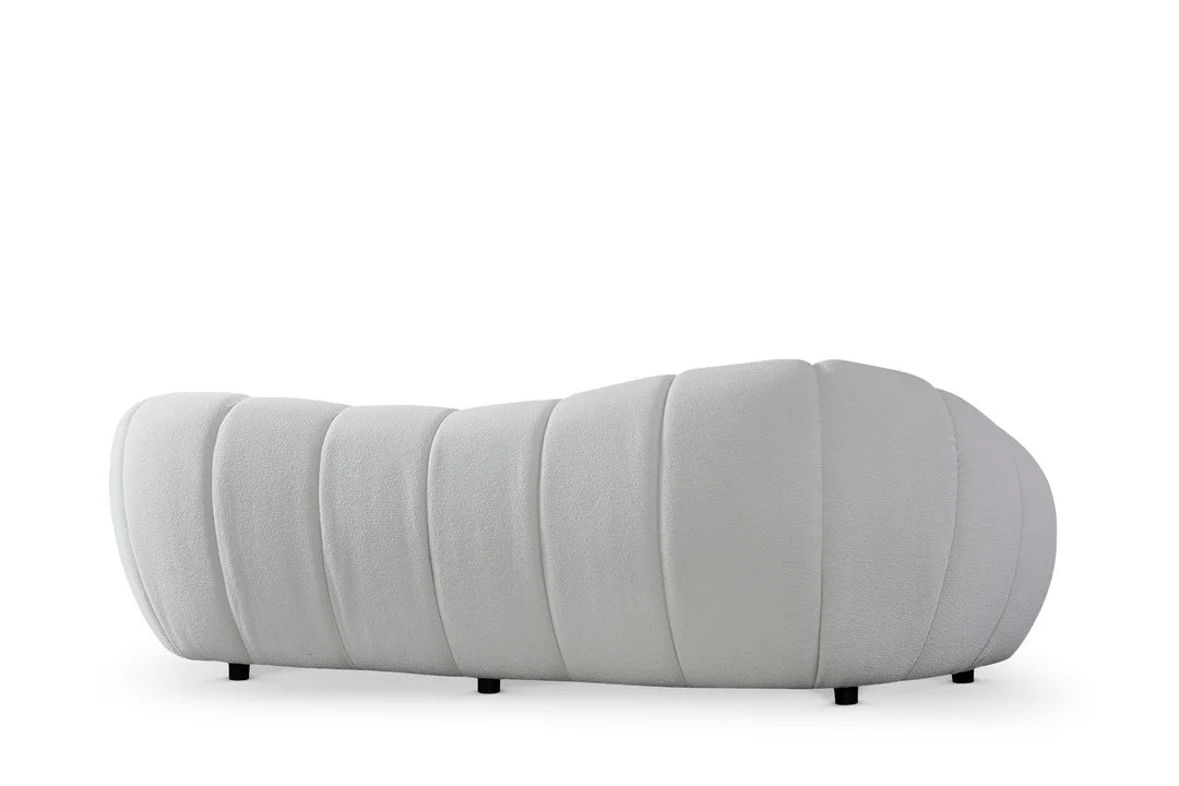 Teddy Boucle Fabric White 3 + 1 Seater Cloud Sofa Set