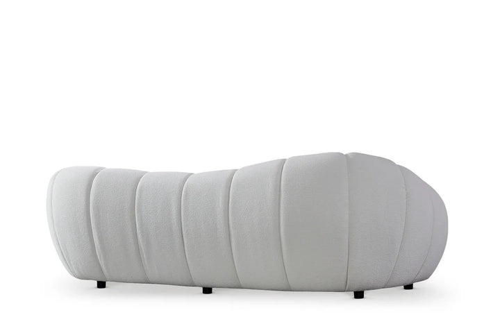 Teddy Boucle Fabric White 3 + 1 Seater Cloud Sofa Set