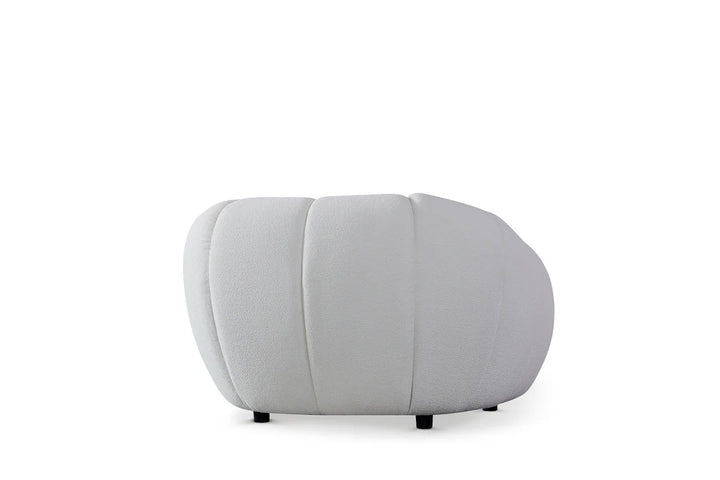 Teddy Boucle Fabric White 3 + 1 Seater Cloud Sofa Set