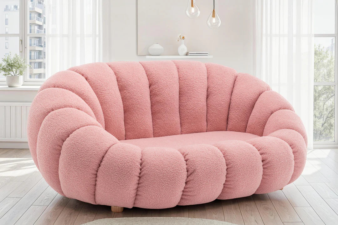 Teddy Boucle Fabric bubble 2 Seater Sofa