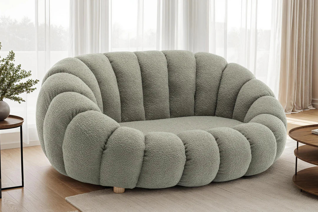 Teddy Boucle Fabric bubble 2 Seater Sofa