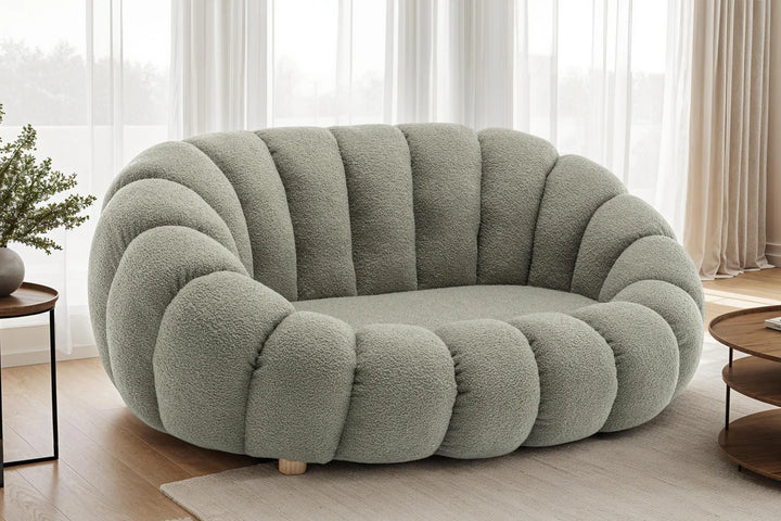 Teddy Boucle Fabric bubble 2 Seater Sofa