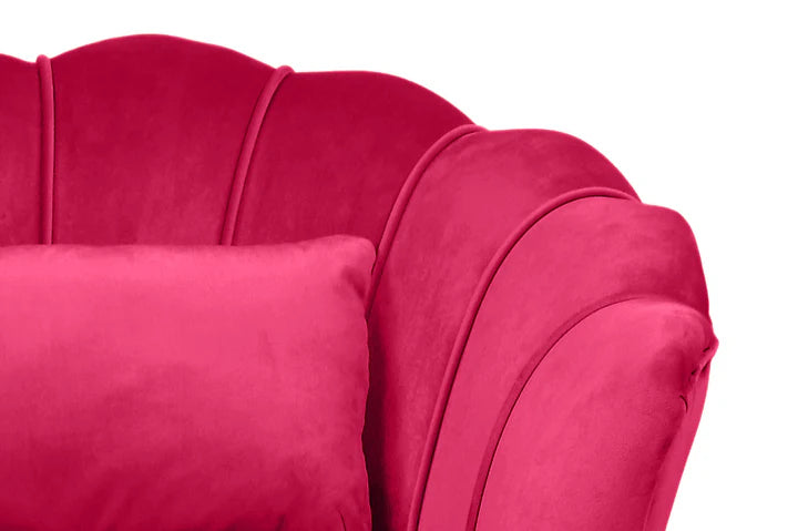 Velvet Pink 2 + 1 Seat shell Loveseat Sofa Set