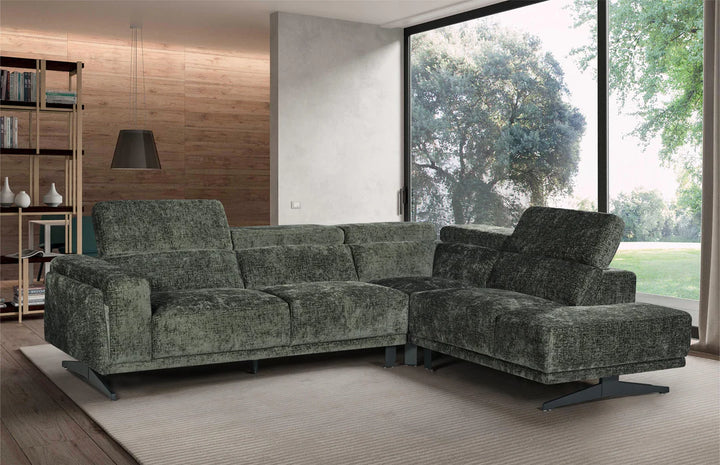 Textured Chenille Corner Sofa