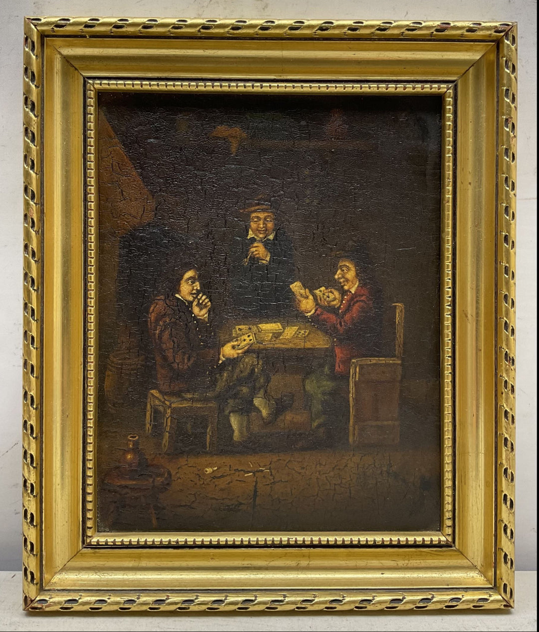 The card player oil painting