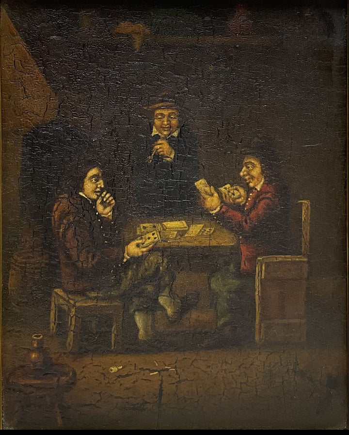 The card player oil painting