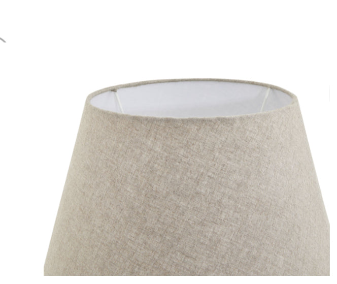 Antique White Candlestick Table Lamp With Linen Shade