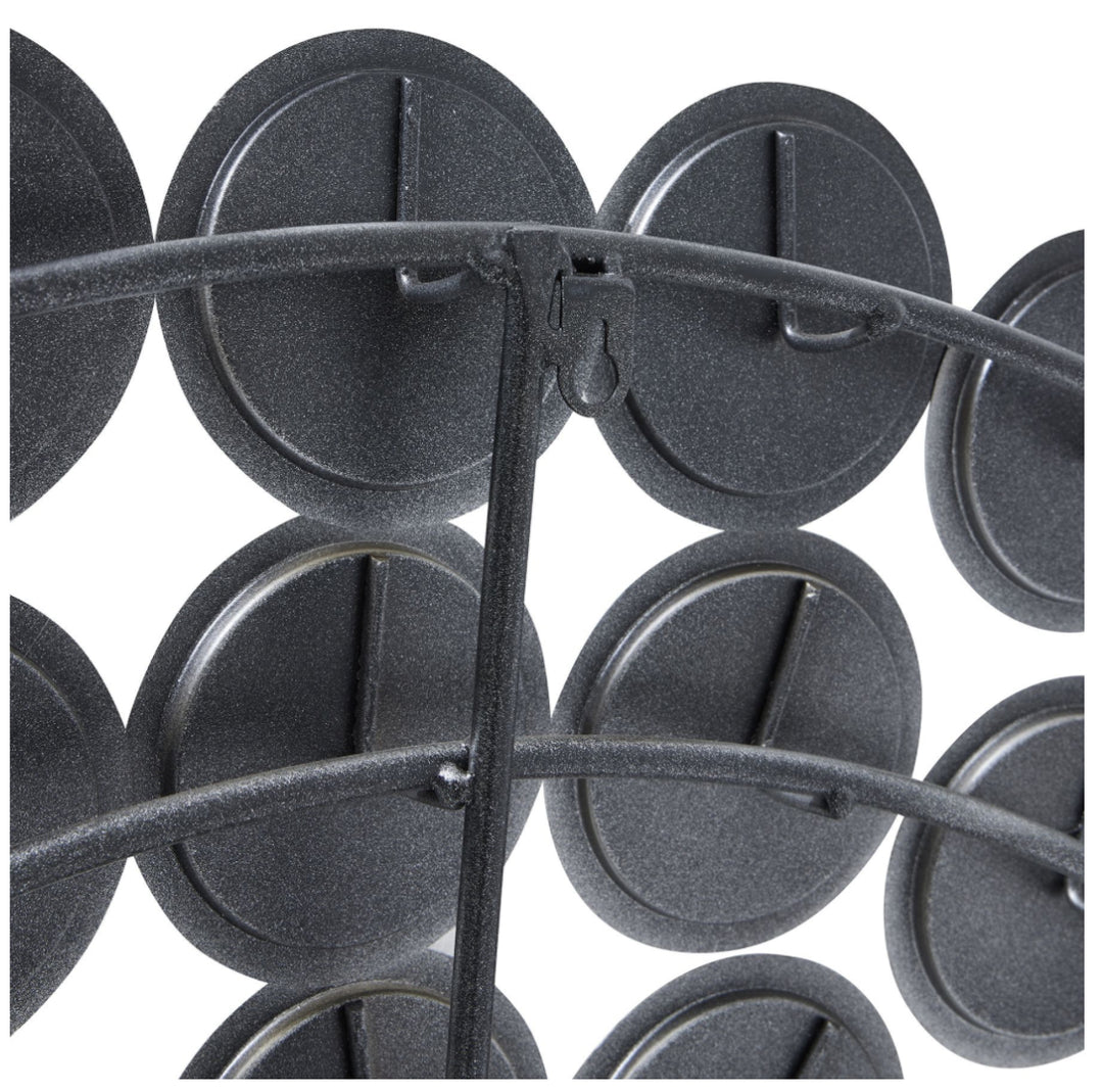 Large Round Convex Antiqued Silver Multi Mirror