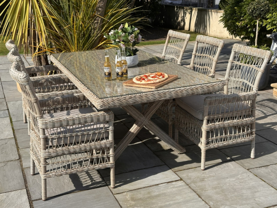 Provence collection outdoor 6 seater dining set