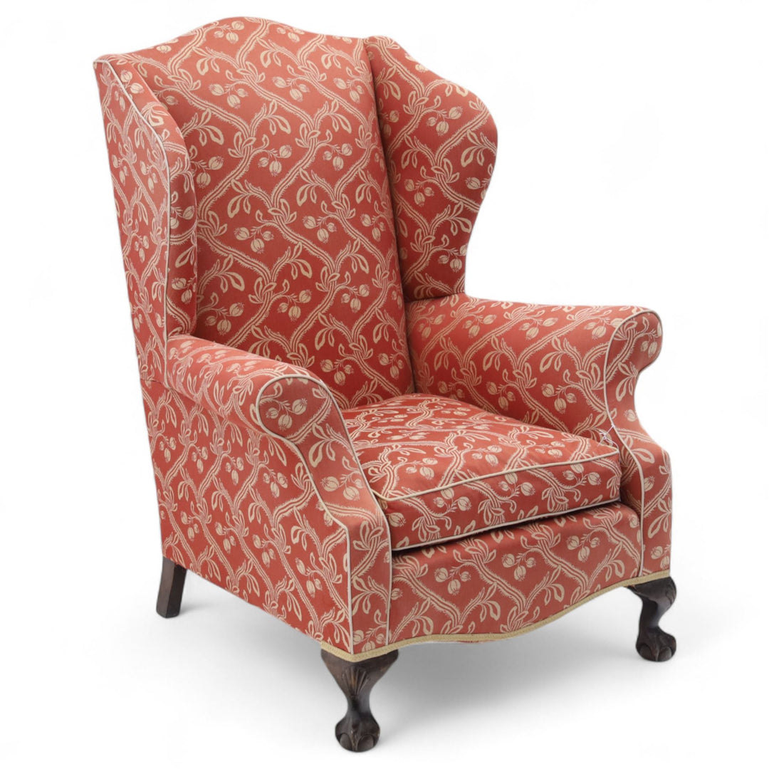 Early 20th century Georgian style wingback armchair