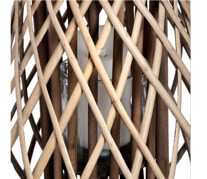 Large wicker bulbous lantern