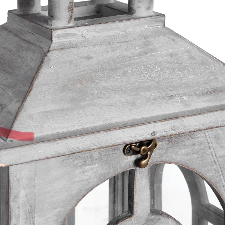 Set of 3 wooden lanterns with archway design